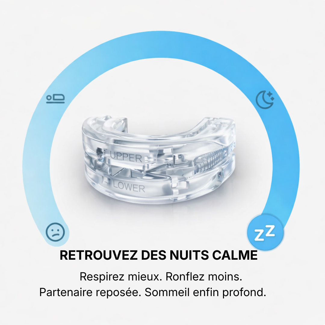 Orthèse anti-ronflement et apnée du sommeil ajustable CalmNox - respirez mieux ronflez moins - partenaire reposée - sommeil enfin profond