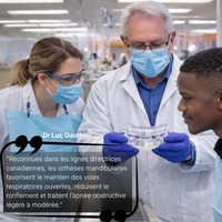 Médecins en laboratoire analysant une orthèse mandibulaire anti-ronflement - orthèse reconnue pour réduire les ronflements et traiter l'apnée obstructive légère